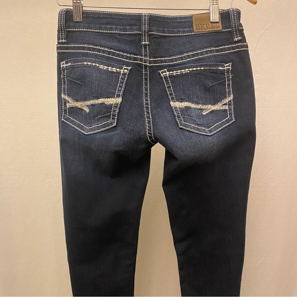 BKE 2 Long (26L) Payton Skinny Jeans Mid 8” Rise Stretch Womens Dark Wash - Picture 7 of 16